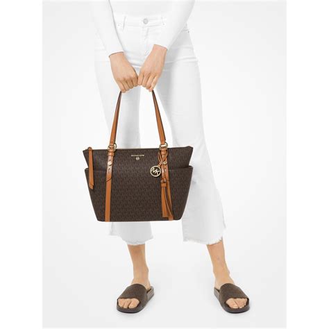 michael michael kors sullivan medium logo top-zip tote bag|michael kors sullivan medium tote.